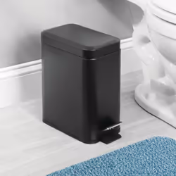 mDESIGN 16422MDBST trash can Plastic Black