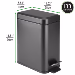 mDESIGN 16422MDBST trash can Plastic Black