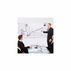Amazon Basics Whiteboard Drywipe Magnetic with Pen Tray and Aluminium Trim, 240 cm x 120 cm (WxH)