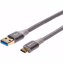 AmazonBasics UTC-C-A-3.1-GEN 1-10FT-GRY, 3 m, USB C, USB A, USB 3.2 Gen 1 (3.1 Gen 1), 5 Gbit/s, Grey