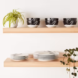 Amazon Basics 18 Pieces Dinnerware Sets  Dishes  Plates and Bowls  Service for 6  Swirl