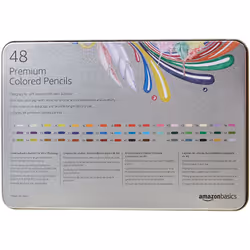 Amazon Basics - Premium Colored Pencils  Soft Core  48 Count (Pack of 1)  Multicolor