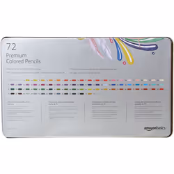 Amazon Basics - Premium Colored Pencils  Soft Core  72 Count (Pack of 1)  Multicolor