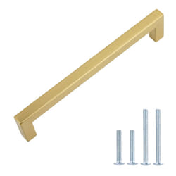 Amazon Basics Modern Square Cabinet Pull Handle  5.39-inch Length (5-inch Hole Center)  Golden Champagne  10-pack