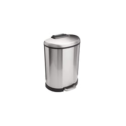 Amazon Basics 50L Pedal Pedal Rubbish Waste Bin D-Shaped Stainless Steel Dustbin