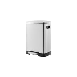 Stainless Steel Recycle Dustbin with Two Interior Bins 25L 15L Rectangular 40L Total