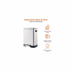 Stainless Steel Recycle Dustbin with Two Interior Bins 25L 15L Rectangular 40L Total
