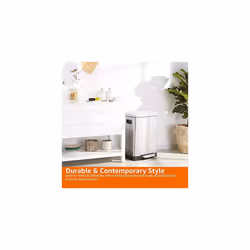 Stainless Steel Recycle Dustbin with Two Interior Bins 25L 15L Rectangular 40L Total