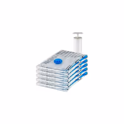 Amazon Basics Vacuum compression Storage Bags with Hand Pump, Large, Pack of 5, clear