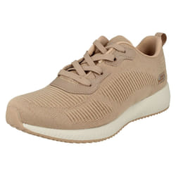 ) Ladies Skechers Bobs Sports Memory Foam Trainers Total Glam 32502 - UK 3, Light Pink (Pink
