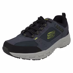) Men's Skechers Lace Up Trainer Oak Canyon - UK 7, Navy/Lime (Blue