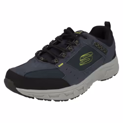 ) Men's Skechers Lace Up Trainer Oak Canyon - UK 8, Navy/Lime (Blue