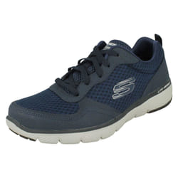 Mens Skechers Air Cooled Memory Foam Trainers Flex Advantage 3.0 52954 - UK 8, Navy