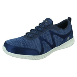 Ladies Skechers Slip On Trainers Wave-Lite-Fleeting 23659 - Navy, UK 5