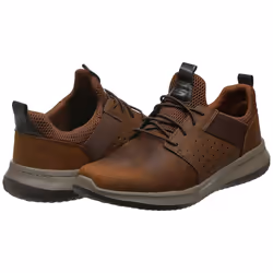 Skechers mens Delson - Axton Sneaker  Dark Brown  11.5 US