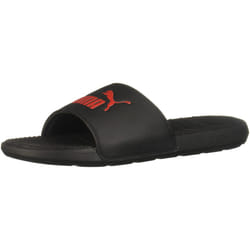 PUMA Men's COOL CAT Slide Sandals  Puma Black-High Risk Red  11
