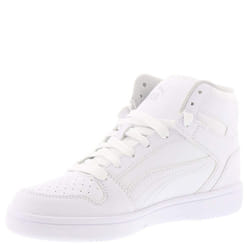 PUMA Rebound Layup Synthetic Leather (Big Kid) Puma White/Gray Violet 4.5 Big Kid M
