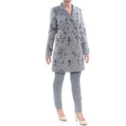 Calvin Klein Women's Floral-Printed Double-Breasted Jacket (8P  Regatt