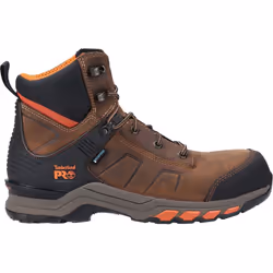 ) Timberland Pro Hypercharge Work Leather Brown/Orange Safety Boots - Brown, 7 (Adults'