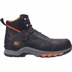 ) Timberland Pro Hypercharge Work Leather Black/Orange Safety Boots - Black, 6.5 (Adults'