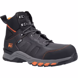 ) Timberland Pro Hypercharge Work Leather Black/Orange Safety Boots - Black, 7 (Adults'