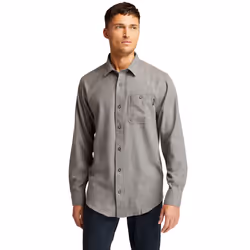 Timberland PRO Men's Woodfort Mid-Weight Flannel Work Shirt  Charcoal