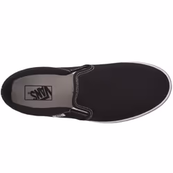 Vans Mens Asher Canvas Casual Slip On Plimsolls Trainers Shoes - 9, Black/White