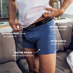 Gildan Men's Underwear Cotton Stretch Boxer Briefs  Multipack  Black Soot 5-Pack  Small
