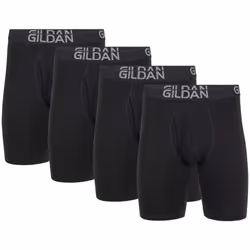 Gildan Men's Underwear Cotton Stretch Boxer Briefs Multipack Black Soot 4-Pack Medium