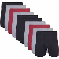 Gildan Men's Underwear Covered Waistband Boxer Briefs Multipack Black/Garnet/Graphite 10-Pack