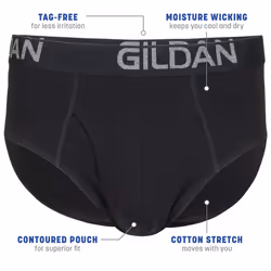 Gildan Men's Underwear Cotton Stretch Briefs  5-Pack  Black Soot/Heath