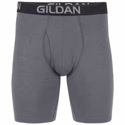 Gildan Men's Underwear Cotton Stretch Boxer Briefs  Multipack  Black Soot/Heather Dark Grey/Green Midnight 4-Pack  Medium