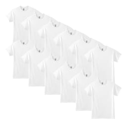Gildan Unisex Adult Dryblend T-shirt  Style G8000  Multipack  White 12-pack  X-Large US