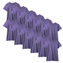 Gildan Women's Softstyle Cotton T-Shirt  Style G64000L  Multipack  Heather Purple (12-Pack)  Medium