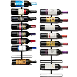 Sorbus Wall Mount Wine Rack - 18 Level Wine Rack Wall Mounted for Wine Bottles  Liquor  Champagne - Black Metal Wine Bottle Holder for Home Bar