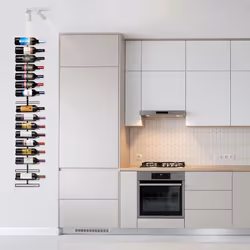 Sorbus Wall Mount Wine Rack - 18 Level Wine Rack Wall Mounted for Wine Bottles  Liquor  Champagne - Black Metal Wine Bottle Holder for Home Bar