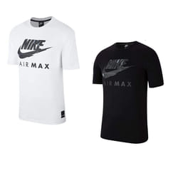 Nike Air Max T Shirt Black White - White, L