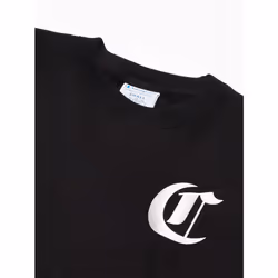 Champion Womens Reverse Weave Cropped Cut Off Crew  Black  Large