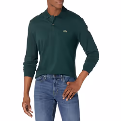 Lacoste Men's Classic Long Sleeve Pique Polo Shirt Sinople S