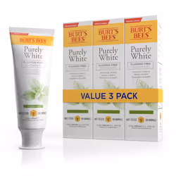 Burt's Bees Toothpaste Natural Flavor Fluoride-Free Purely White Zen Peppermint 4.7 oz Pack of 3