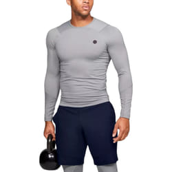 UNDER ARMOUR Mens T Shirt Long Sleeve Summer Tops - Grey, L