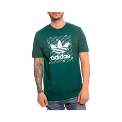 ADIDAS MONOGRAM Mens T Shirts Short Sleeve Summer Crew Neck Casual Cotton Tee - Green, XS