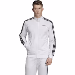 adidas Essentials Men's 3-Stripes Tricot Track Jacket Small White