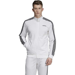 adidas Essentials Men's 3-Stripes Tricot Track Jacket  Small  White