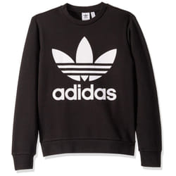 adidas Originals Kid's Little Trefoil Crew  Black/White  X-Large