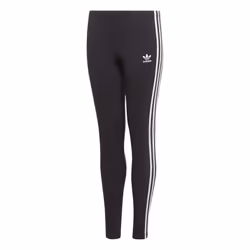 adidas Originals Girls' 3 Stripes Leggings Black/White Medium