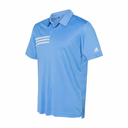 adidas Mens 3-Stripes Chest Sport Shirt (A324) - Lucky Blue Large