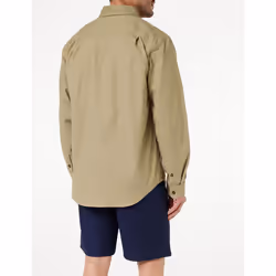 Carhartt Men's Rugged Flex Rigby Long Sleeve Work Shirt (Regular and Big & Tall Sizes)  Dark Khaki  Large