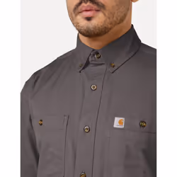 Carhartt mens Rugged Flex Rigby Short Sleeve (Big & Tall) Work Utility Button Down Shirt  039-gravel  XX-Large Big Tall US
