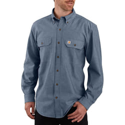 carhartt Mens Loose Fit Midweight chambray Long-Sleeve Shirt Big  Tall  Denim Blue chambray  Large Tall